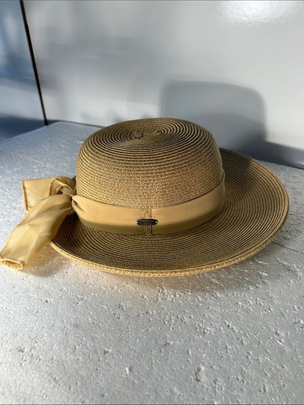 Sun and Sand Boater Style Straw Hat Bow UPF 50+ Sunhat Cottage Beach Prairie 50s